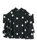 Short Sleeve Polka Dot Swing Blouse