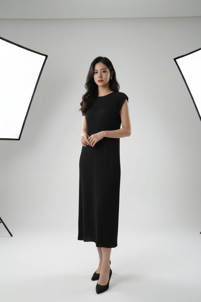 CurveKind™ Pleated Peplum Dress