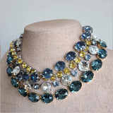 Oversized Crystal Elliptic Cut Necklace