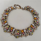 Crystal Rhinestone Collar Choker Necklace and Earrings