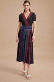 Striped Knit Midi Dress