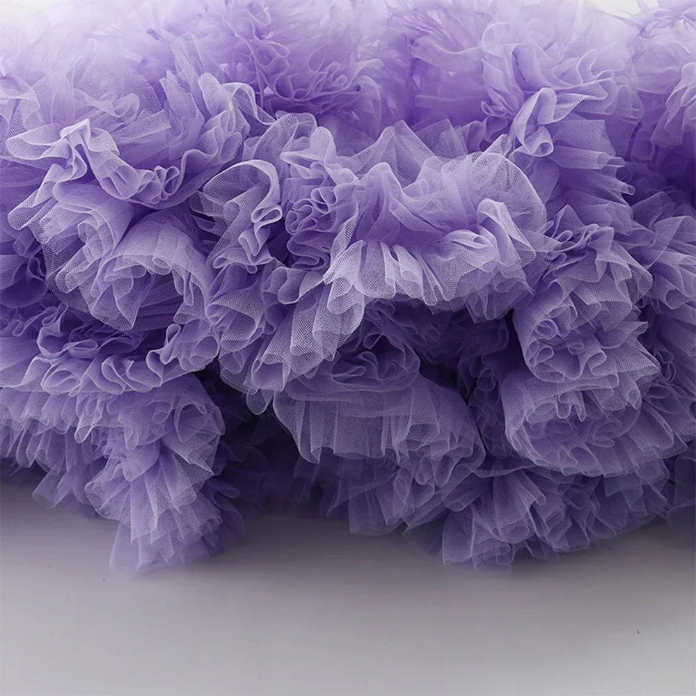 Long Mesh Layered Tulle Skirt by Crystal Crystina, alternate view 5