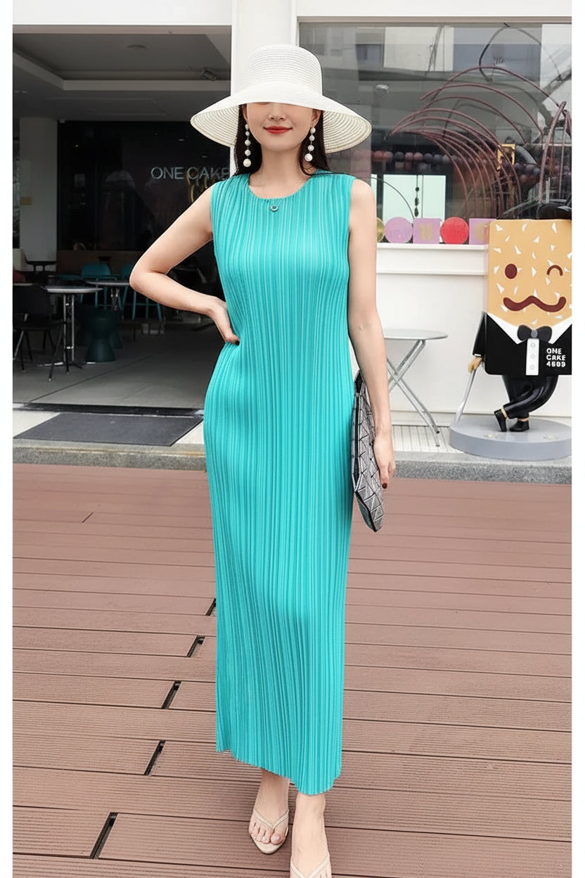 CurveKind™ Sleeveless Elastic Long Dress by Crystal Crystina, alternate view 7