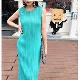 High  Elastic Sleeveless Long Dress
