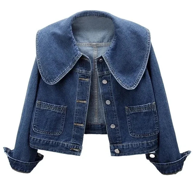 Casual Long Sleeve Denim Jacket by Crystal Crystina, alternate view 6