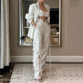 Blazer & Wide-Leg Pants Set