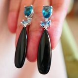 Crystal Long Tear Drop Earrings