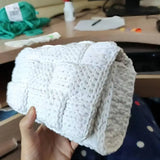 Handmade Cotton Knit Tassel Crossbody Bag