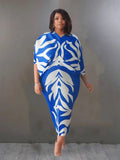 CurveKind™ Coral Red Pleated Batwing Evening Dress