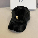 Plush Faux Fur Baseball Cap