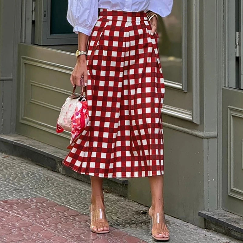 Plaid Print Skirt