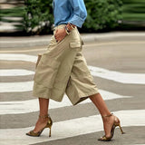 Loose Cotton Cargo Pants with Pockets