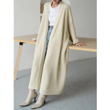 Warm Knit  V-Neck Loose Thick Long Cardigan