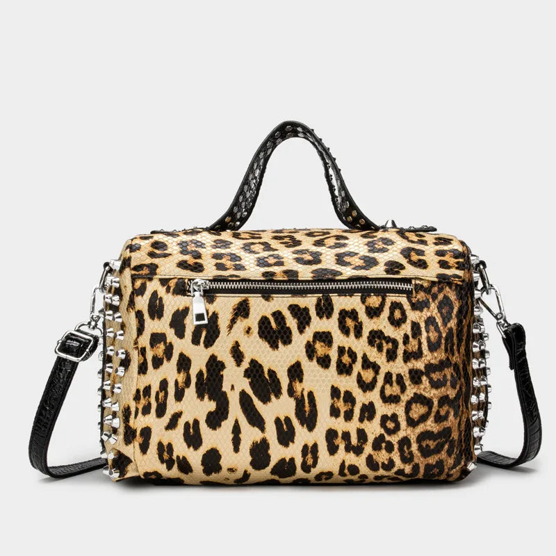 Retro Punk Style Rivet Diamond Tote Bag by Crystal Crystina, alternate view 2