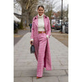 Pink Houndstooth Blazer and Pants Set by Crystal Crystina, alternate view 6