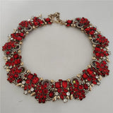 Crystal Rhinestone Collar Choker Necklace and Earrings