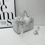 Retro Punk Style Rivet Diamond Tote Bag
