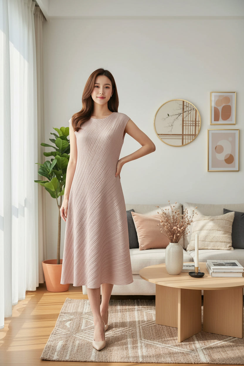CurveKind™ Pleated Summer Dress