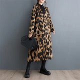 Oversized Leopard Wool Coat