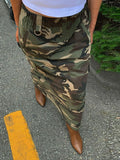 Camouflage High Waist Maxi Skirt