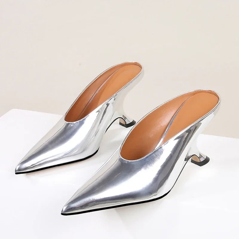 Pointed Toe Wedge Mules