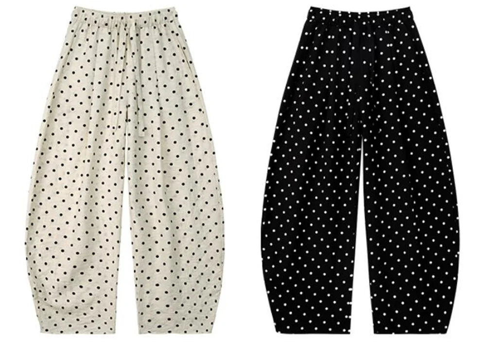 Linen Wide Leg Polka Dot Pants by Crystal Crystina, alternate view 7