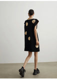 Polka Dot Knit Polo Midi Dress