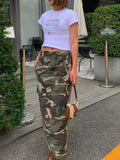 Camouflage High Waist Maxi Skirt