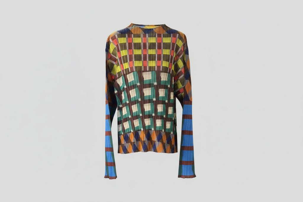CurveKind™ Colorblock Printed Pleated Midi Dress by Crystal Crystina, alternate view 3