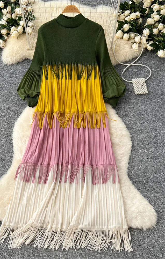 Multicolor Spring Tassel Dress by Crystal Crystina, alternate view 3