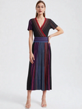 Striped Knit Midi Dress