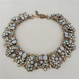 Crystal Rhinestone Collar Choker Necklace and Earrings