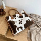 Printed Pattern Soft Plush Handbag