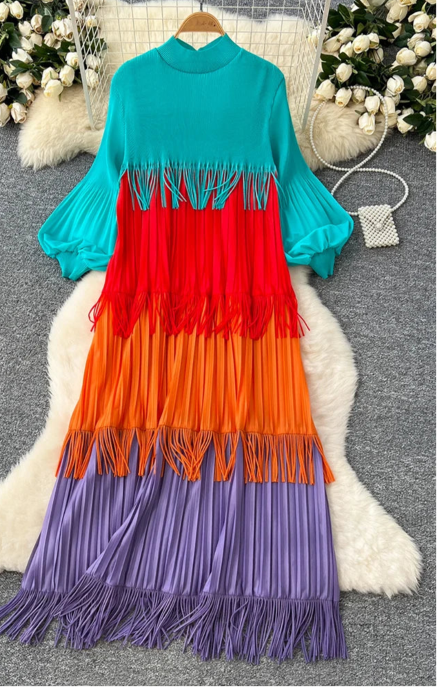 Multicolor Spring Tassel Dress by Crystal Crystina, alternate view 16