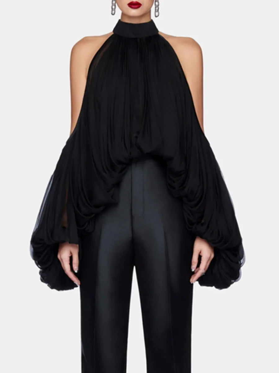 Off the Shoulder Loose O-Neck Blouse by Crystal Crystina, alternate view 7