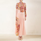 CurveKind™ Pleated Turtleneck Two-Piece Maxi Set