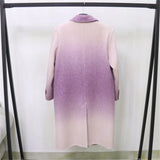 Ombre Wool Double Breasted Coat