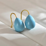 Water Drop Enamel Earrings