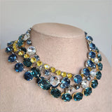Oversized Crystal Elliptic Cut Necklace