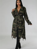 Camouflage Trench Coat by Crystal Crystina, alternate view 6