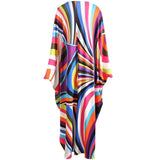 Rainbow Abstract Print Kaftan