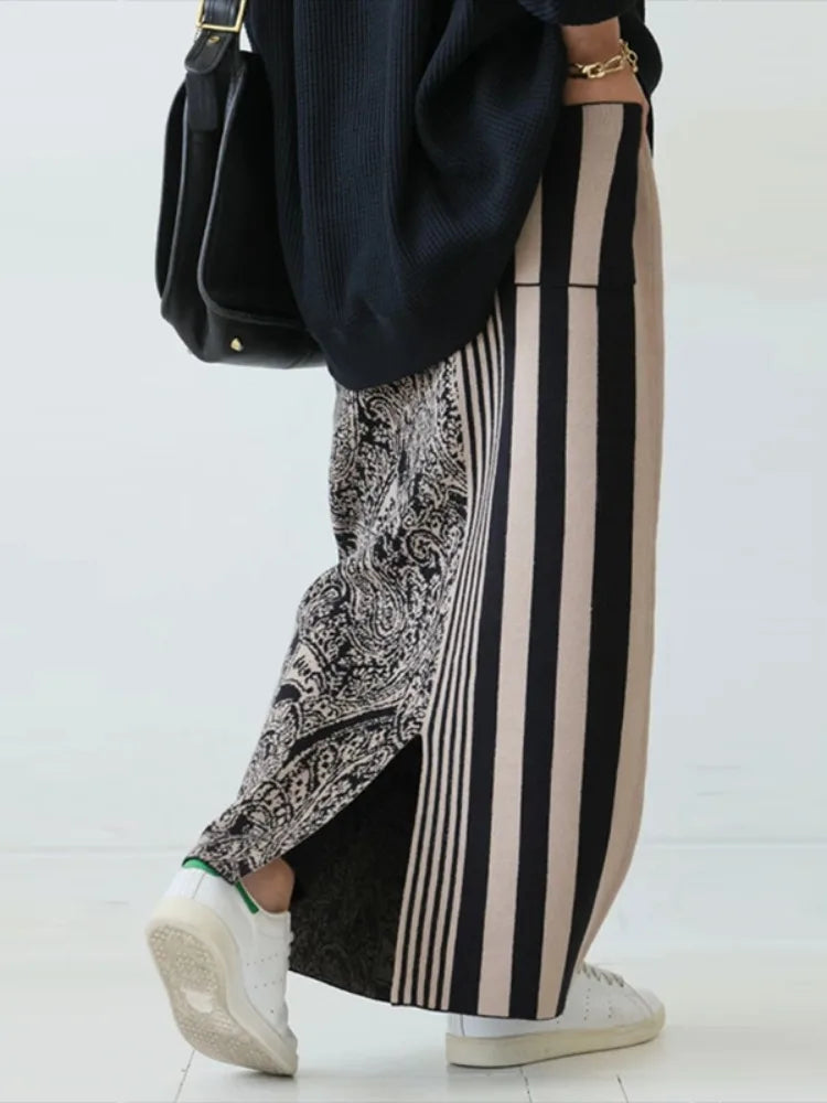 Striped Pullover Knit Set