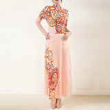 CurveKind™ Pleated Turtleneck Two-Piece Maxi Set