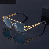 Retro Rimless Steampunk Sunglasses