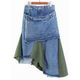 Jackie Irregular Denim Skirt